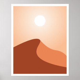 Poster minimaliste d'art du désert du Sahara