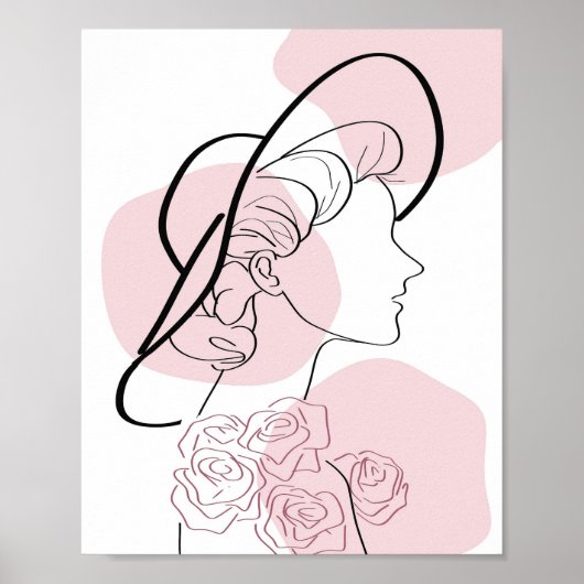 Poster minimaliste de filles Roses Moderne stylish (Devant)