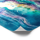 Poster minimaliste de l'Aquarelle de la méduse (Coin)