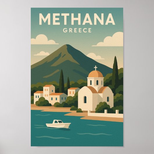 Poster Minimaliste de Méthana Grèce (Devant)
