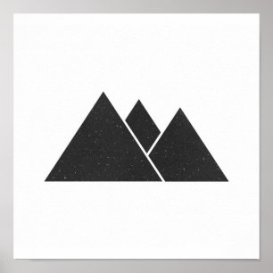 Poster minimaliste des triangles noir et blanc