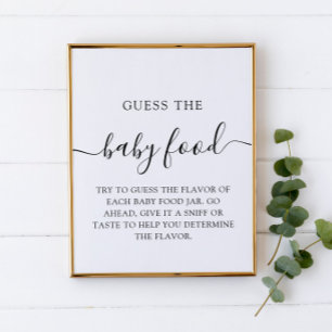 Poster Minimaliste devinez le jeu du Baby shower alimenta