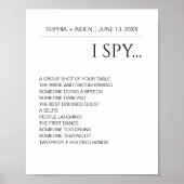 Poster Minimaliste I Spy Mariage Réception Guest Game (Devant)