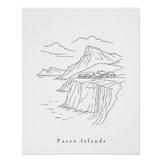 Poster Minimaliste îles Féroé Impression d'art en ligne |