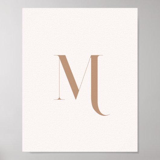 Poster Minimaliste Moderne Monogramme Initial Personnalis (Devant)