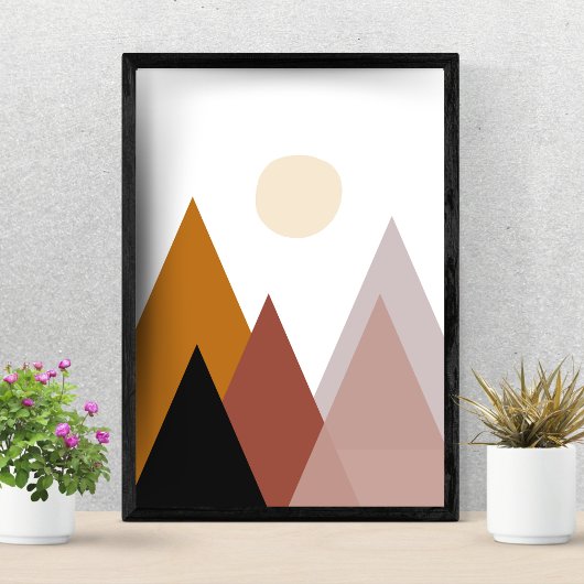 Poster minimaliste moderne style Boho Mountain