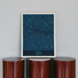Poster minimaliste noir et bleu London City