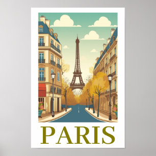 Poster Minimaliste Paris France Tour Eiffel Parisien