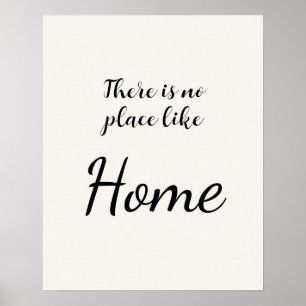 Poster Minimaliste Pas d'endroit comme chez soi Blanc