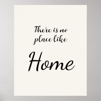 Poster Minimaliste Pas d'endroit comme chez soi Blanc