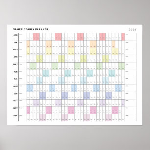 Poster minimaliste personnalisé de planificateur a