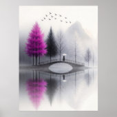 Poster Minimaliste Pont Brumeux (Devant)
