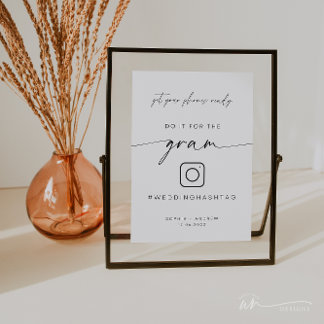 Poster Minimaliste Pour Le Signe Gram | Hashtag Mariage