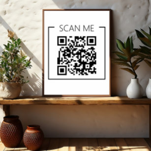 Poster Minimaliste QR Code Scan Me Business