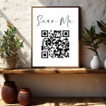 Poster Minimaliste QR Code Scan Me Business<br><div class="desc">Présentation de notre minimaliste QR Code "Scan Me" Business Sign - une solution polyvalente et moderne pour améliorer le fiançailles client. Ce panneau de tente de table combine harmonieusement forme et fonction avec son design minimaliste et son code QR scannable. Il vous permet d'accéder facilement à votre contenu numérique, tel...</div>