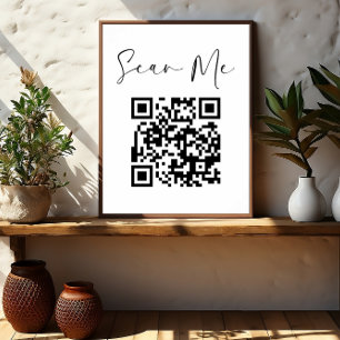 Poster Minimaliste QR Code Scan Me Business