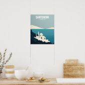 Poster Minimaliste rétro de Santorin Grèce (Cuisine)