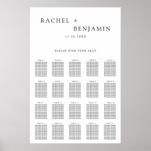 Poster Minimaliste traditionnel Mariage simple Noir Blanc