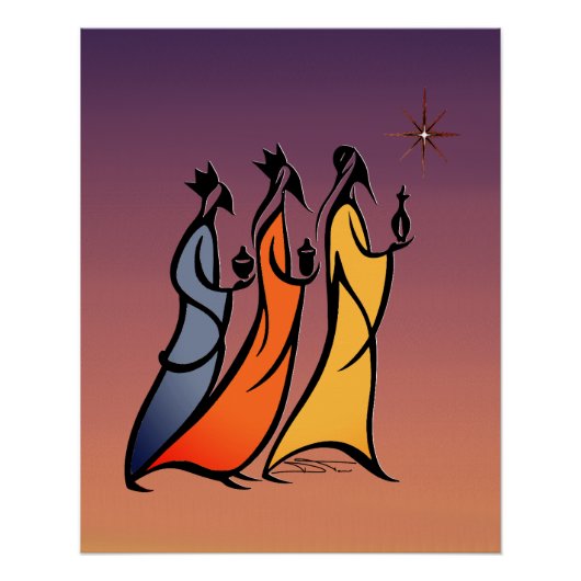 Poster Minimaliste Trois Rois Mages (Devant)
