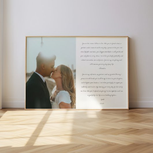 Poster Minimalistic Modern Wedding Vows Script Photo