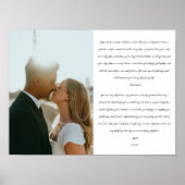 Poster Minimalistic Modern Wedding Vows Script Photo (Devant)