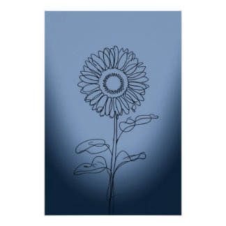 Poster minimalistic sunflower