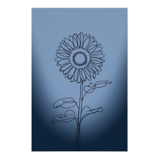 Poster minimalistic sunflower (Devant)