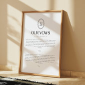 Poster Minimalistic Wedding Vows Custom Monogram