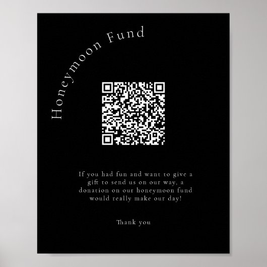 Poster Minimum QR Code Wedding Honeymoon Fund (Devant)