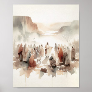 Poster Ministère de Jésus - Aquarelle moderne Christian