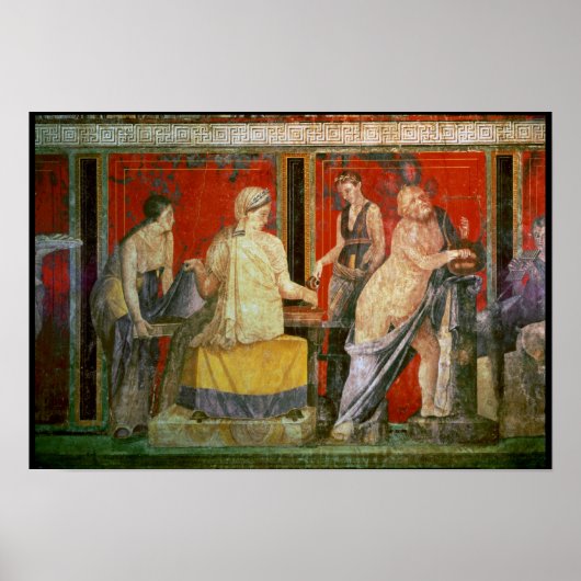 Poster Ministre portant un plateau de nourriture (Devant)