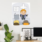 Poster Ministre prêchant à l'assemblée (Bureau à domicile)