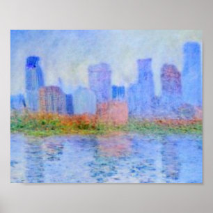 Poster Minneapolis, City of Lakes, Monet Skyline Wood Art