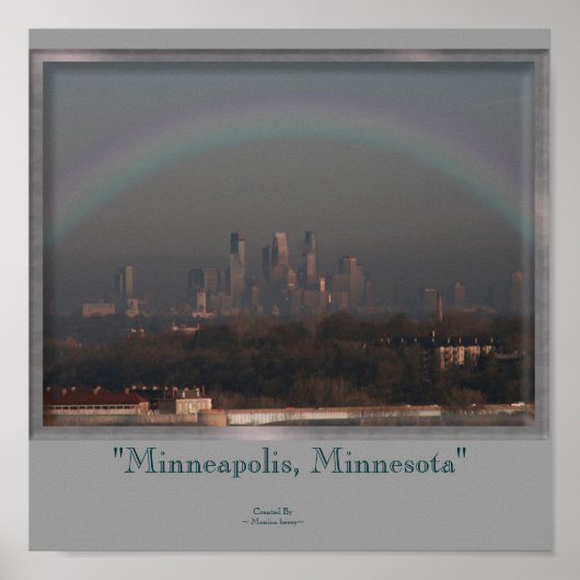 Poster Minneapolis et Arc-en-ciel (Devant)