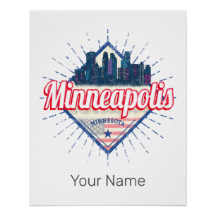 Poster Minneapolis Minnesota USA Skyline États-Unis