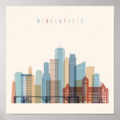 Poster Minneapolis, Minnesota | Ville Skyline (Devant)