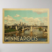 Poster Minneapolis Minnesota Vintage voyage (Devant)