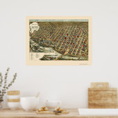 Poster Minneapolis, MN Carte panoramique - 1891 (Cuisine)