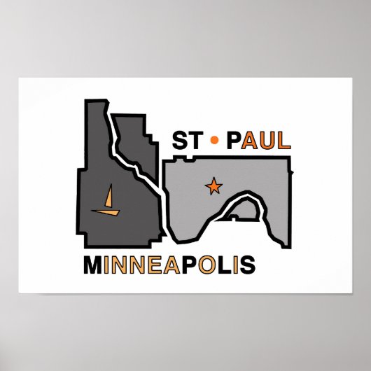 Poster Minneapolis St. Paul Twin City Love (Devant)