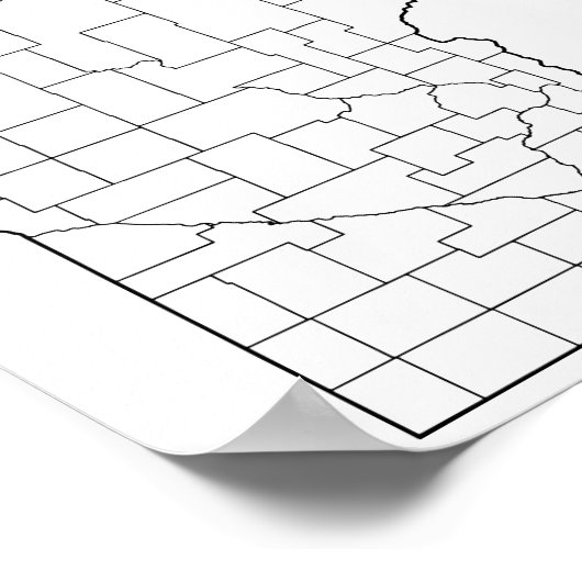 Poster Minnesota Counties Blank Outline Map (Coin)