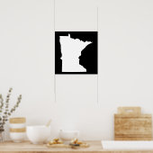 Poster Minnesota en blanc et noir (Cuisine)