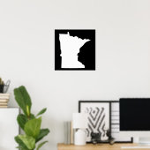 Poster Minnesota en blanc et noir (Bureau à domicile)