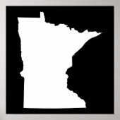 Poster Minnesota en blanc et noir (Devant)