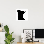 Poster Minnesota en noir et blanc (Bureau à domicile)