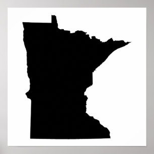 Poster Minnesota en noir et blanc