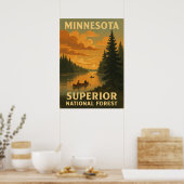 Poster Minnesota Forêt nationale supérieure V02 (Cuisine)