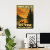 Poster Minnesota Forêt nationale supérieure V02 (Bureau à domicile)
