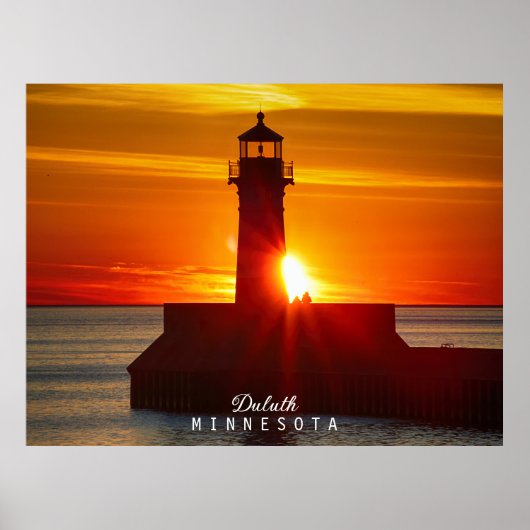 Poster Minnesota's Lighthouse and Sunrise (Devant)