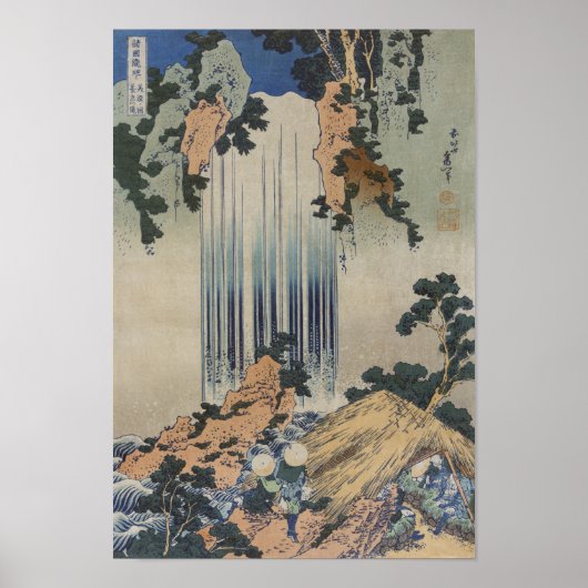 Poster Mino No Kuni Yoro No Taki - Hokusai (Devant)