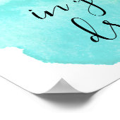 Poster Mint Aqua Aquarelle Croyez en vos rêves (Coin)